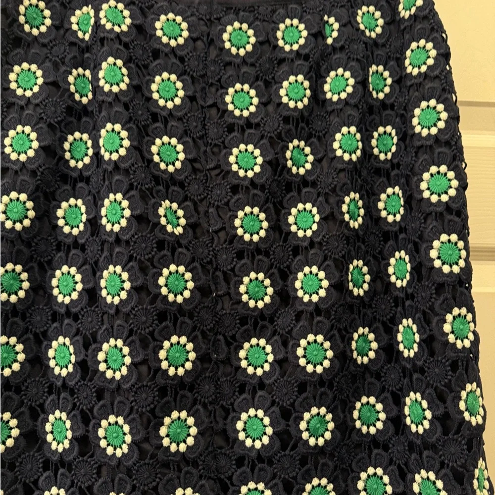 J Crew Green and White Embellished Pencil Skirt - Picture 7 of 11